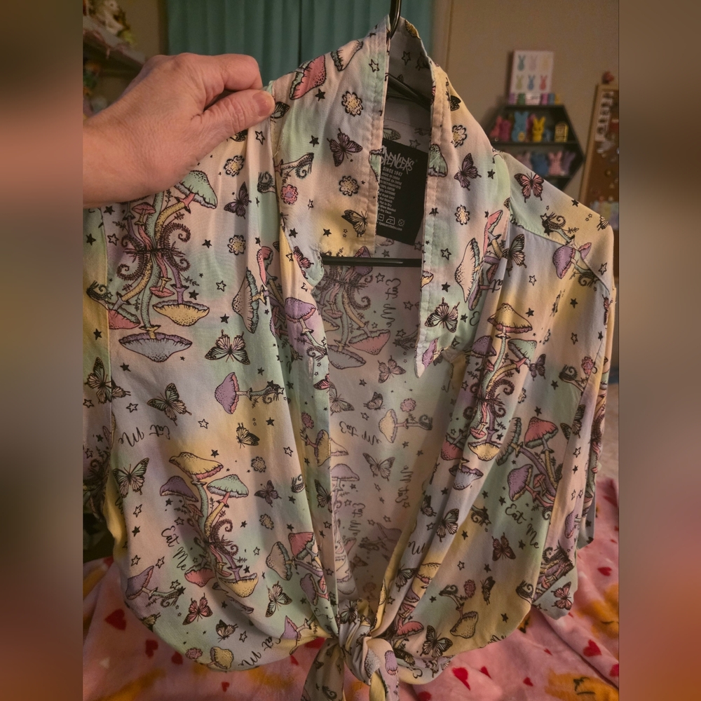 Spencer's Pastel Multicolor Tie-Front Top